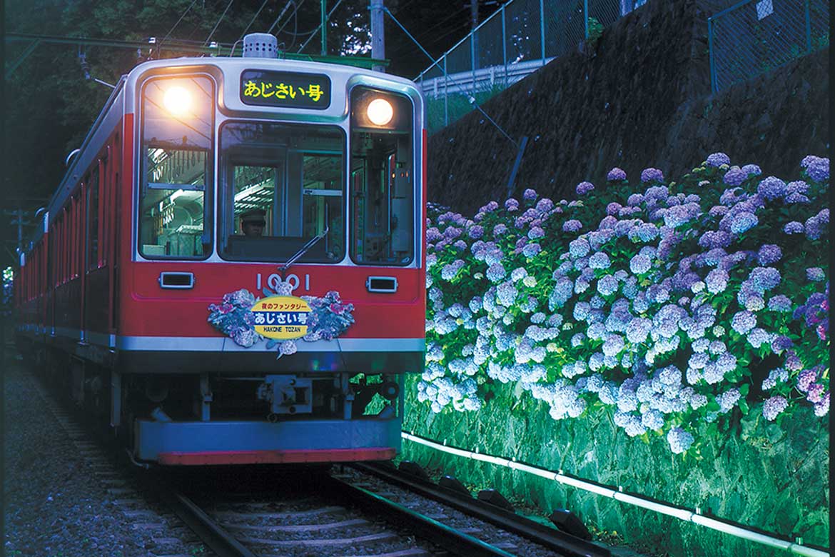 初夏の箱根の風物詩 “箱根あじさい電車”「夜間ライトアップ」を実施します
