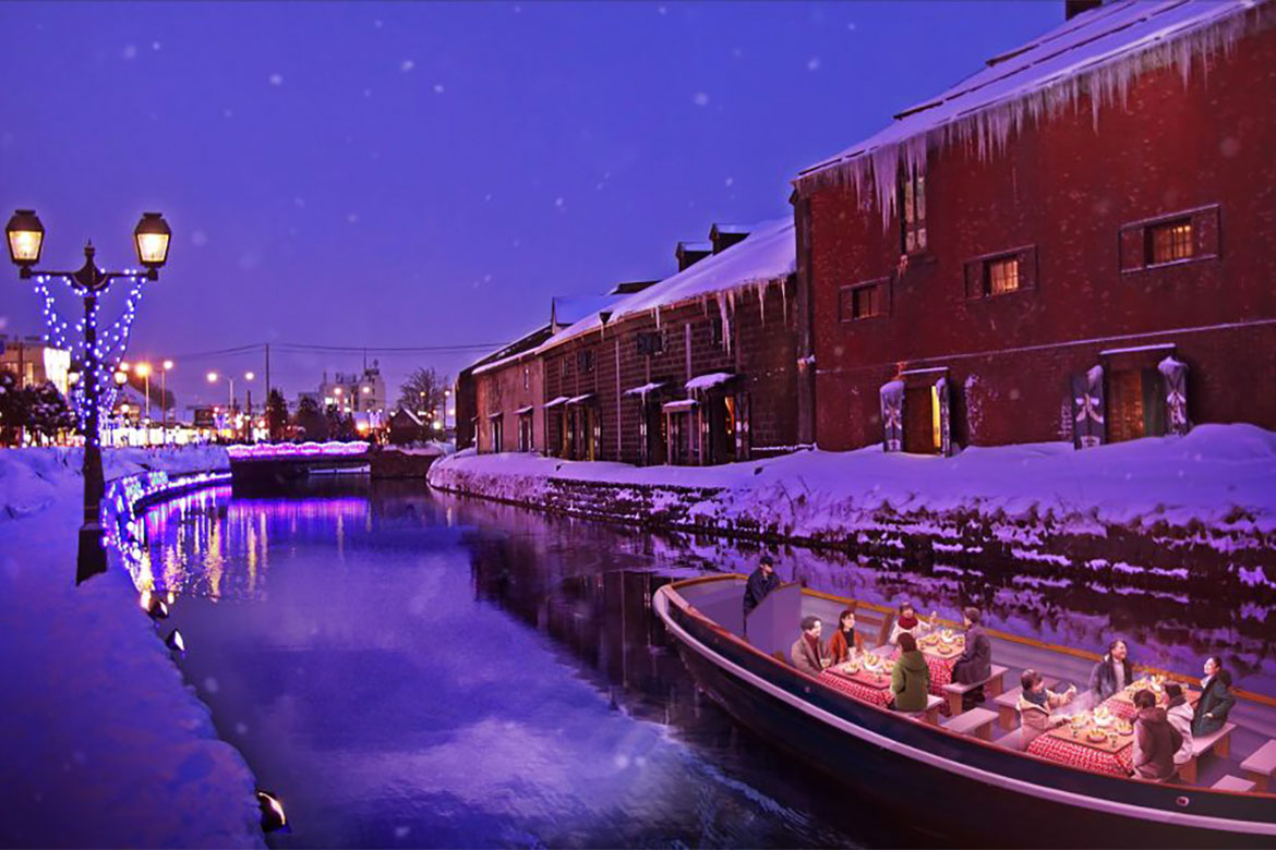 OMO5小樽、こたつ付の船で雪景色を楽しむ「小樽運河こたつクルージング」開催