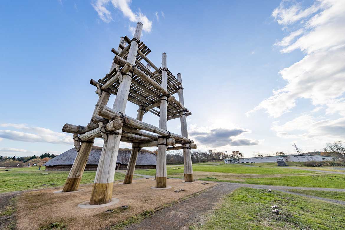 竪穴建物、墓地、貯蔵穴、掘立柱建物などさまざまな施設からなる大規模な拠点集落