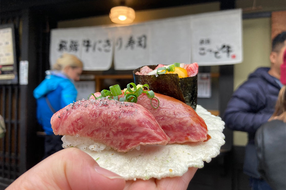 飛騨牛がお手頃なプライスで！「飛騨 こって牛」の飛騨牛にぎり寿司