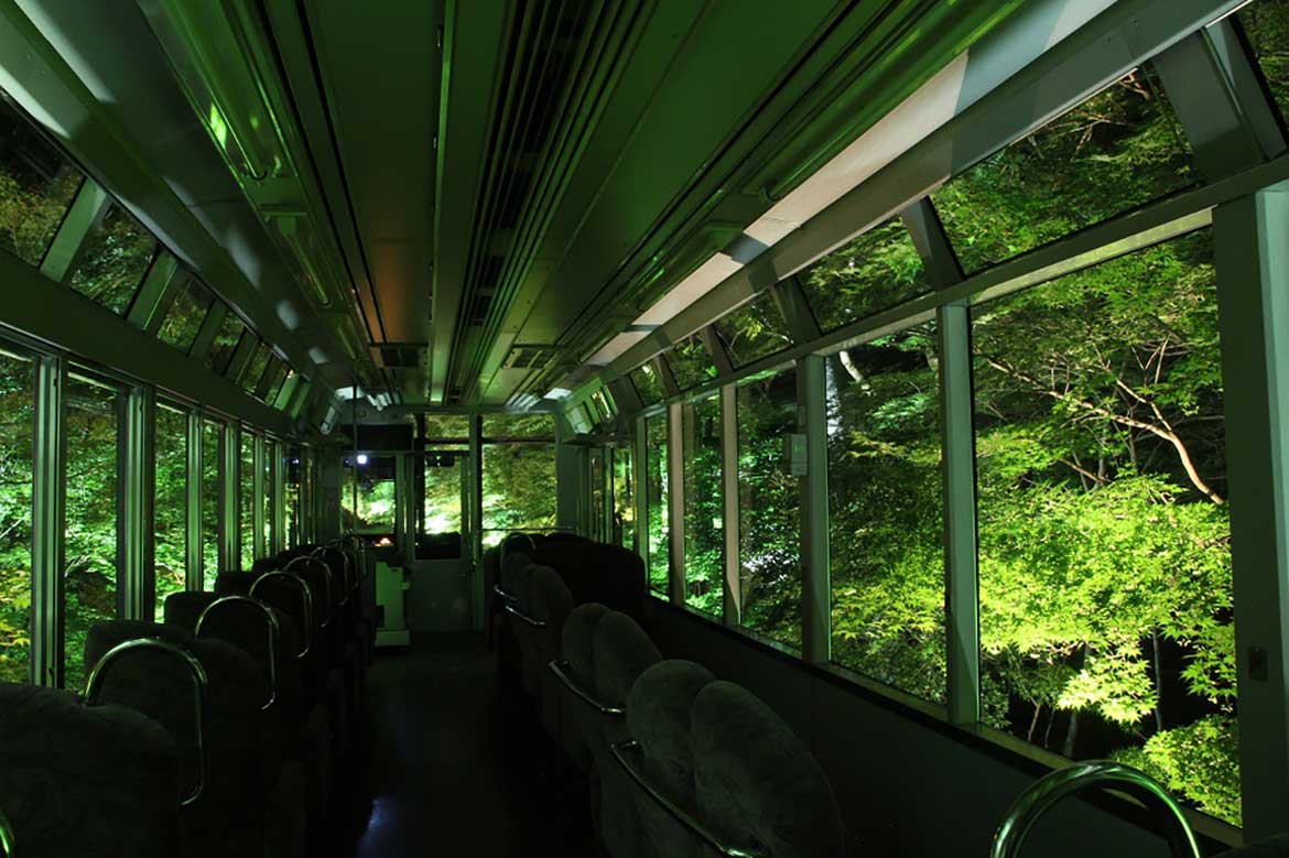 叡山電車「七夕伝車 (でんしゃ) 」を7/1から運行。「青もみじのライトアップ」も期間限定で実施