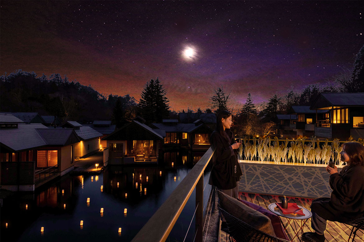 星のや軽井沢、幻想的な空間で月見の文化を堪能「軽井沢 秋月の宴」開催