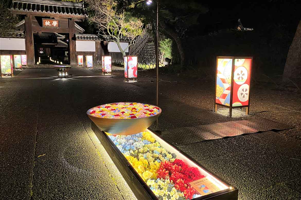 あしかがフラワーパーク、日本最古の学校『足利学校』を花と光で期間限定演出！