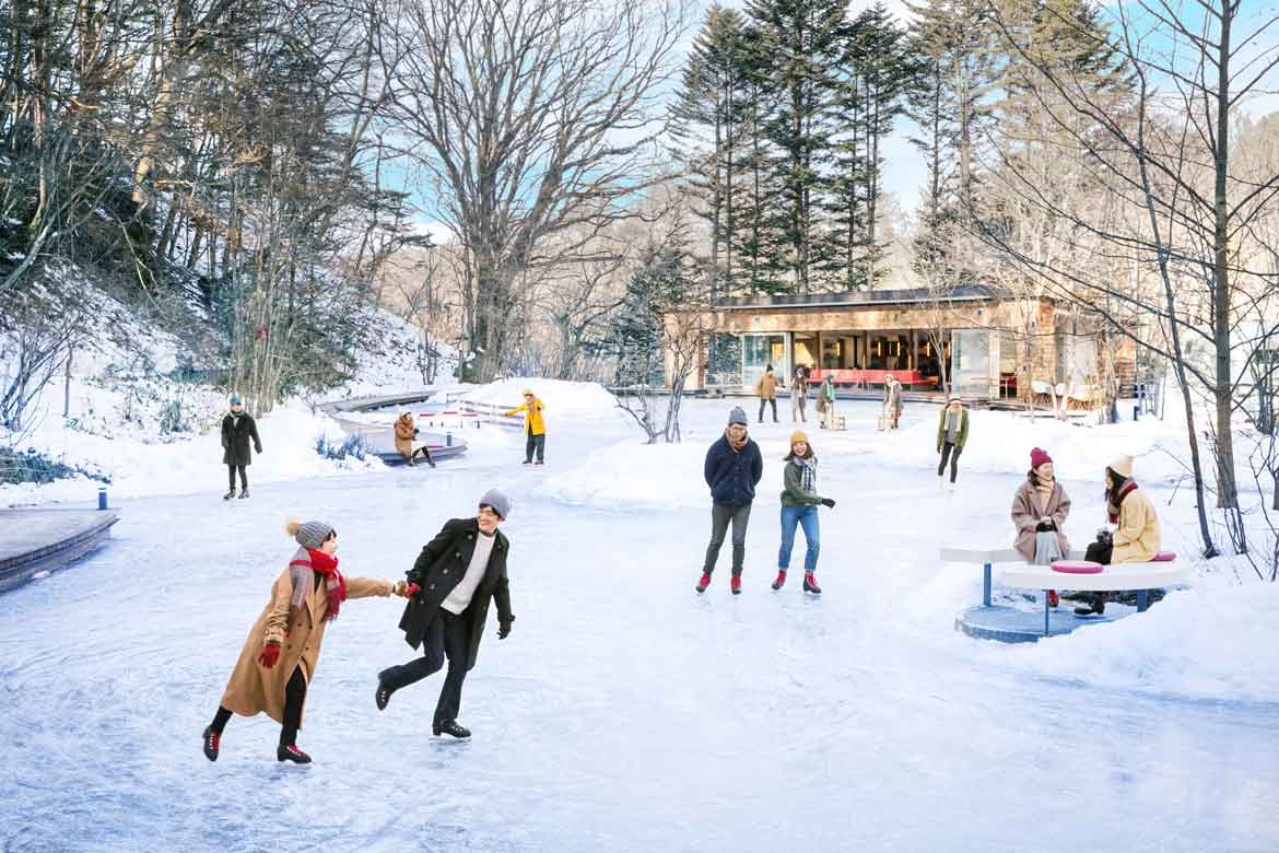 軽井沢星野エリア「ケラ池スケートリンク」の天然氷エリアが結氷！1/20に全面オープン