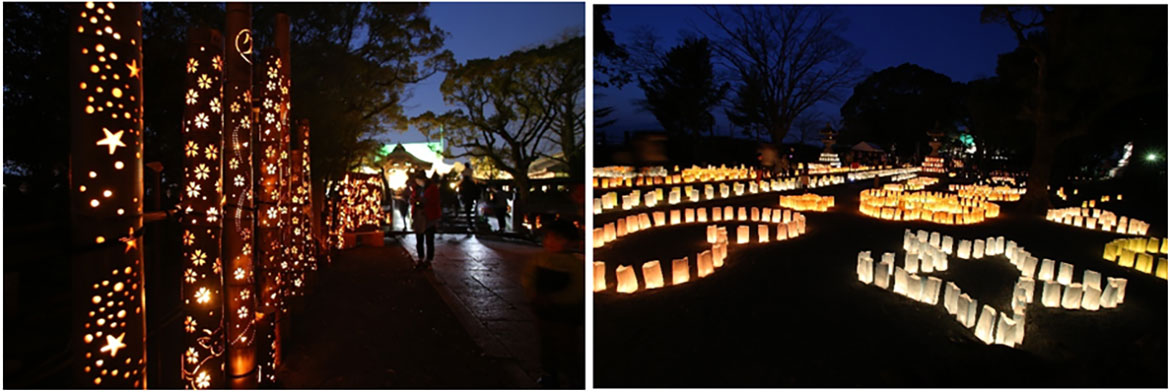 約5000個の灯明が彩る。久留米市「水天宮恋ものがたり ライトアップコンサート＆灯明まつり」3/16開催