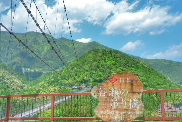 スリル満点!勇気が必要な空中散歩 /谷瀬の吊り橋