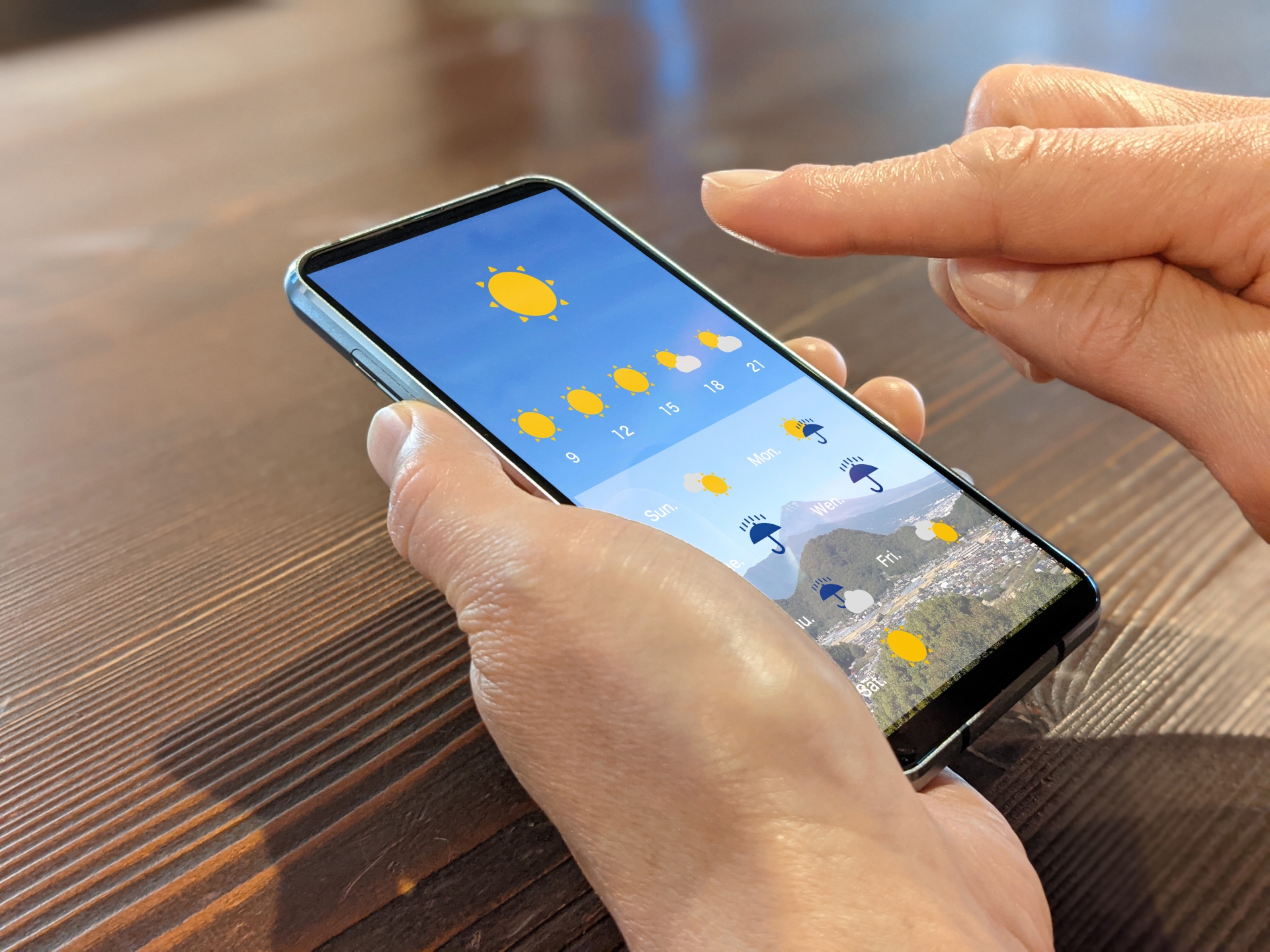 ①お出かけ前に天気予報の確認