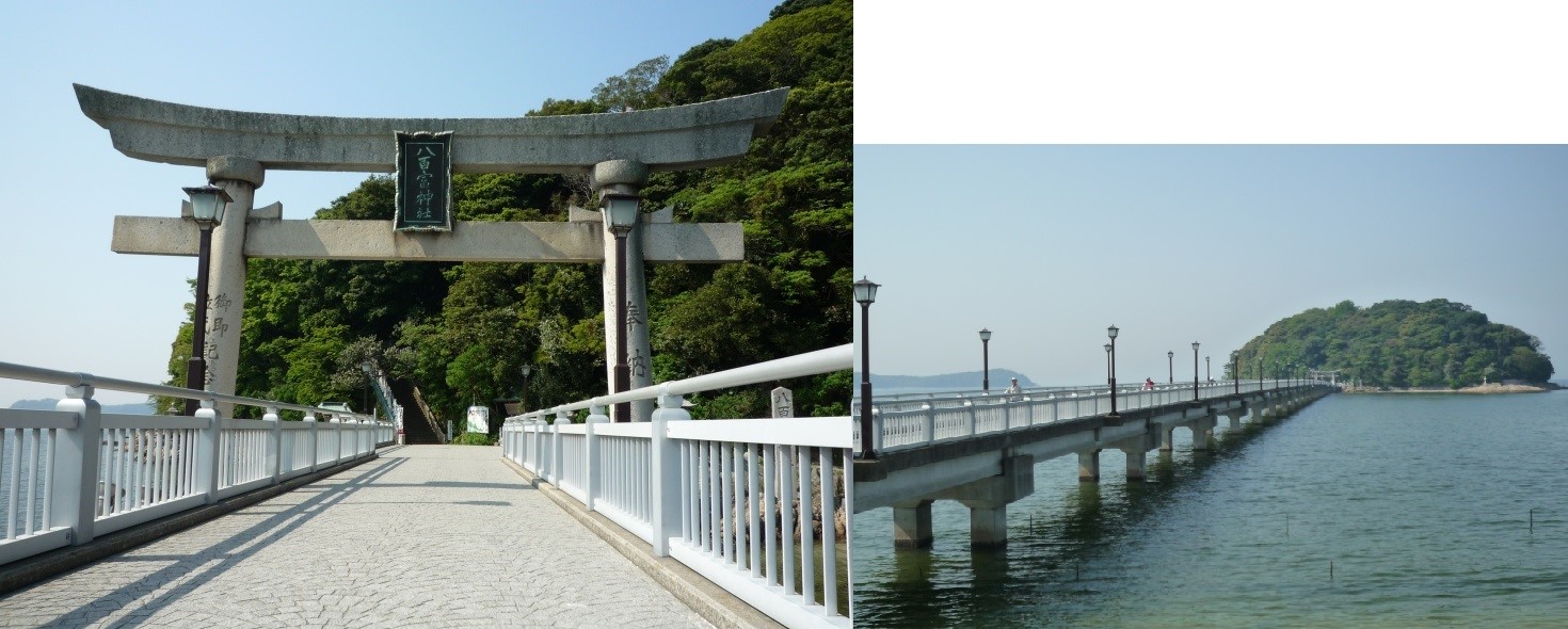 橋を渡って行けるパワースポットの島 / 竹島・八百富神社
